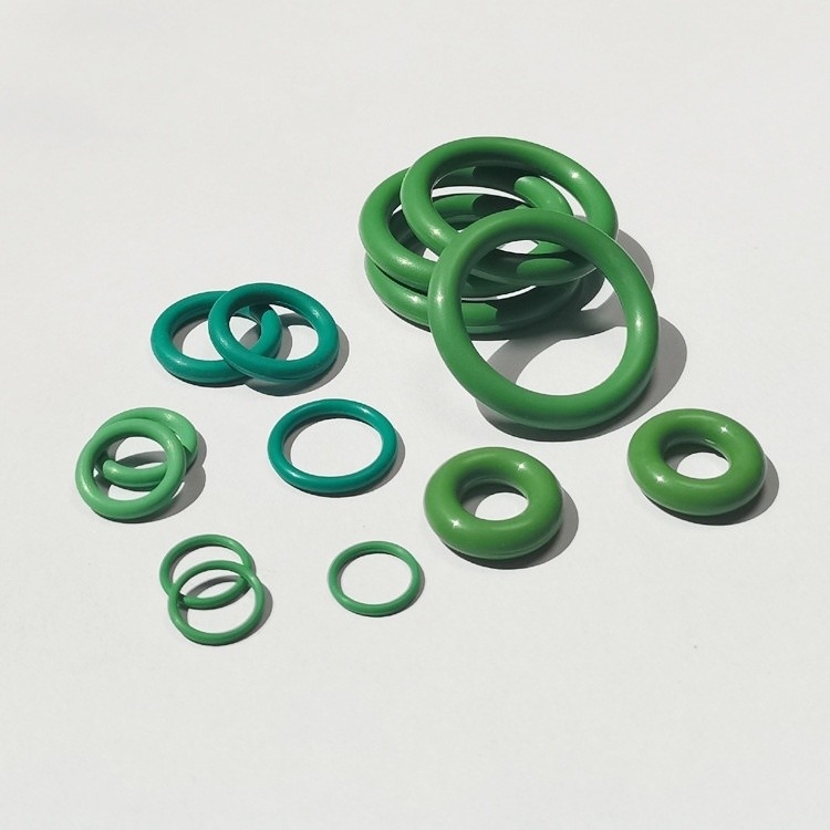 Custom Size Temperature Resistant Green Fluorine Rubber O-Ring for Automotive Seals