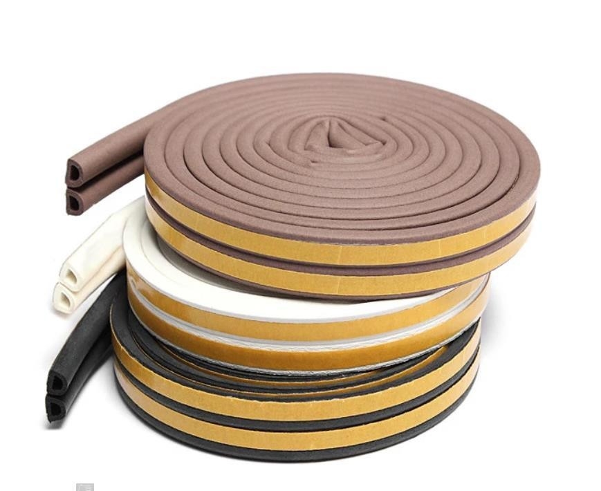 Custom Size D-Type EPDM Foam Adhesive Door Seal Strips Anti-Dust Rubber for Windows Doors