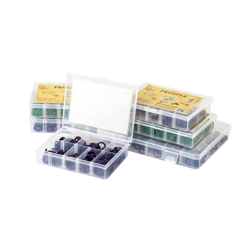 Transparent Box Black NBR O-Ring Repair Kit for Red Yellow Blue Air Conditioning Auto Butyl Rubber